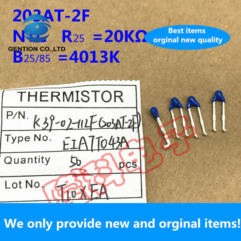 10 قطعة 100% جديد الأصلي Ishizuka 203AT-2F اليابان NTC الثرمستور 20K 4013K 1% دقة 203 الأزرق رئيس درجة الحرارة بيند القدم
