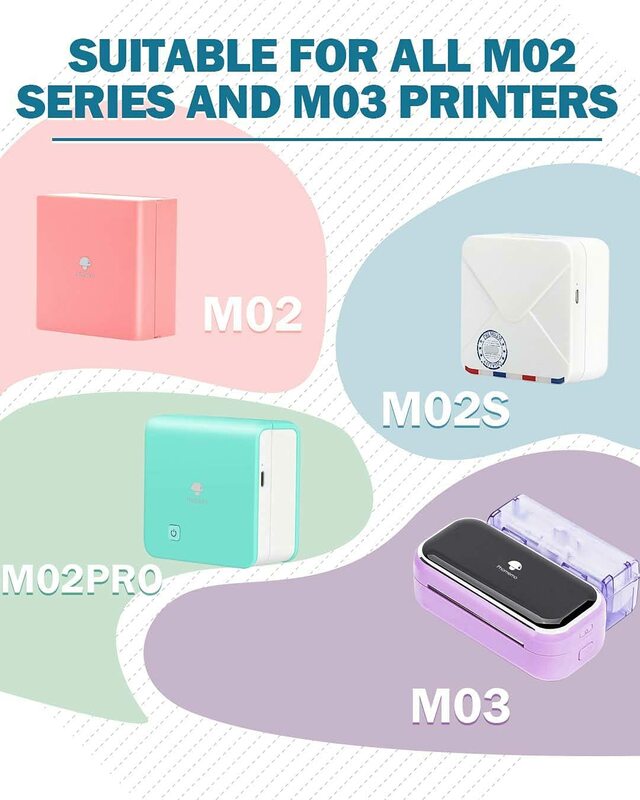 ورق حراري ذاتي اللصق من Phomemo ، ملصق قابل للطباعة ، ملصق بدون رابط لـ M02 ، M02S ، طابعة M02Pro لهاتف iPhone ، صور ، 3 لفات لكل مجموعة