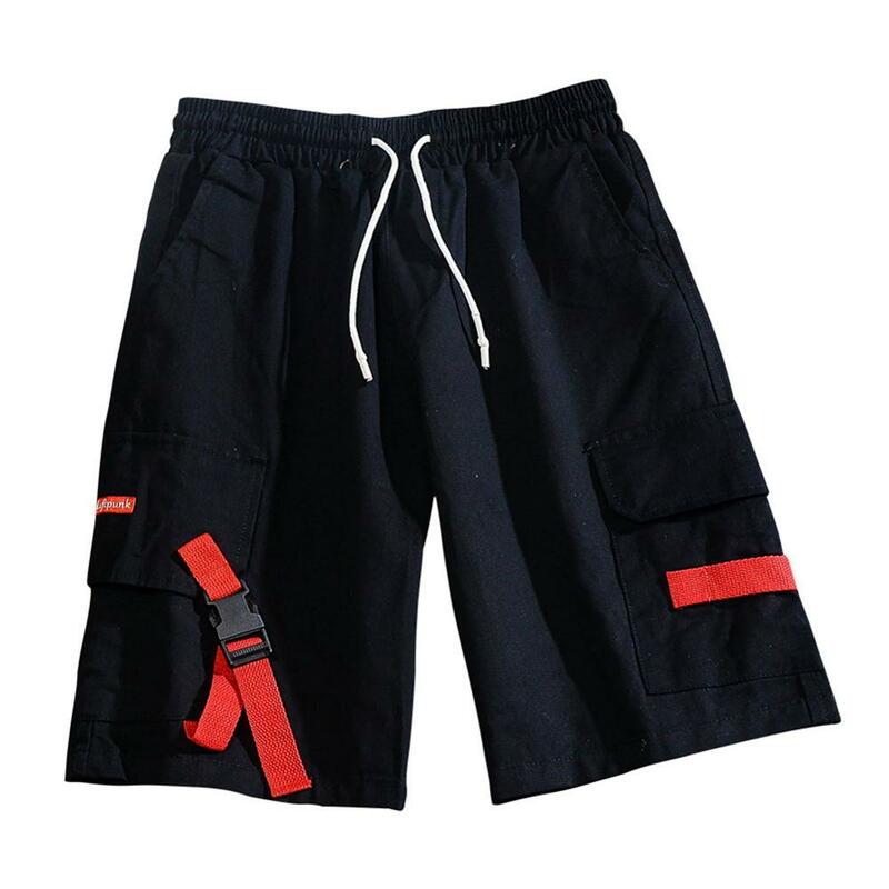 Fashion Mens Casual Cotton Highstreet Hip Hop Drawstring Cargo Jogger Sports Shorts Pants Streetwear Outerwear For Male Outdoors