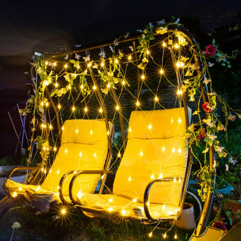 3M شبكة تعمل بمصابيح LED الستار شبكة الجنية سلسلة أضواء 110V 220V عيد الميلاد الزفاف السنة الجديدة حزب رمضان الطوق تزيين الحديقة في الهواء الطلق