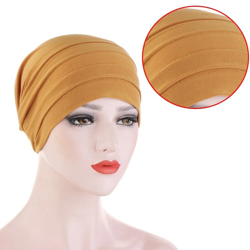 كيباهو-قبعة حريرية متقاطعة مع الحرير للنوم للنساء المسلمات ، قبعة عمامة ، قبعة صغيرة ضد السرطان ، حجاب ، غطاء رأس