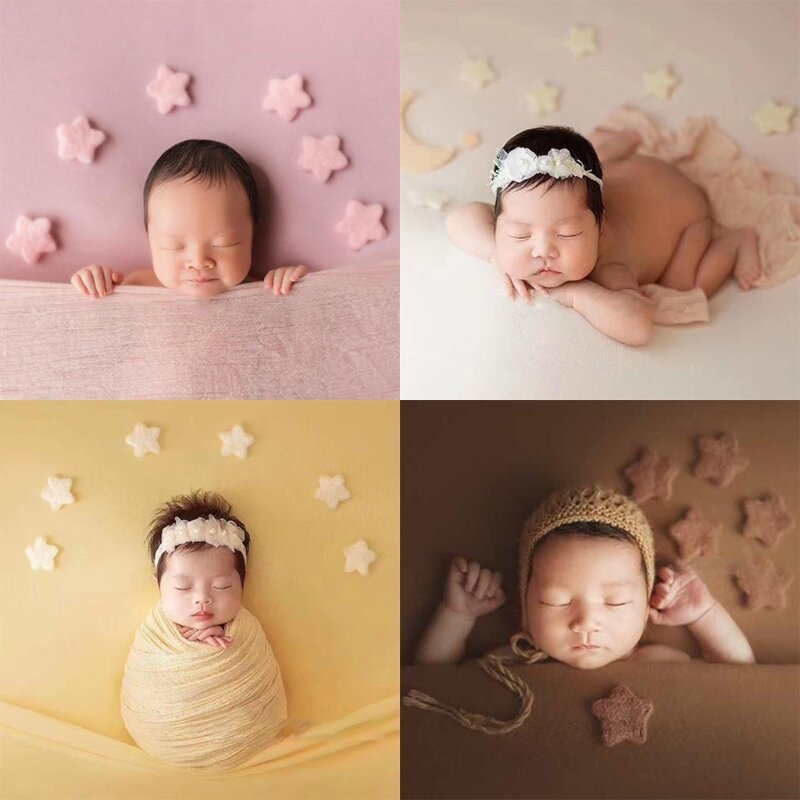 5 قطعة الوليد التصوير الدعائم الطفل ورأى الصوف نجوم الزينة الرضع التصوير الفوتوغرافي اكسسوارات