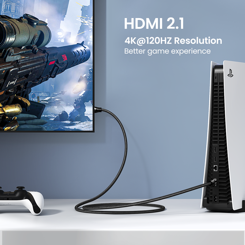 كابل HDMI من Ugreen لسلسلة Xbox X HDMI 2.1 كابل 8K/60Hz 4K/120Hz HDMI الخائن لشاومي Mi Box PS5 HDR10 + 48Gbps HDMI 2.1
