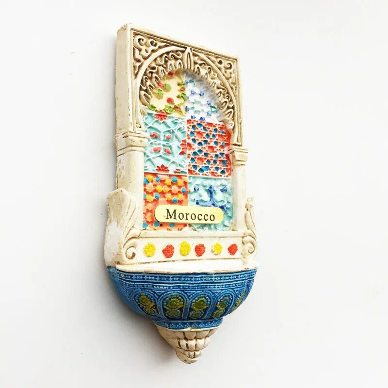 أوروبا المغرب ثلاثية الأبعاد مغناطيس الثلاجة هدية تذكارية سياحية مواد الديكور الحرف اليدوية المغناطيسي الثلاجة جمع الهدايا