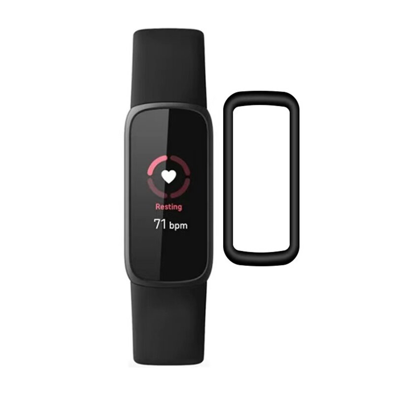 شاشة طبقة رقيقة واقية ل Fitbit Luxe Smartwatch رقيقة جدا HD واضح ثلاثية الأبعاد منحني حافة لينة التغطية الكاملة حامي اكسسوارات