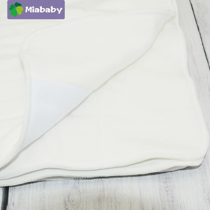 MiaBaby 5 قطعة مربع الخيزران القطن القماش حفاضات إدراج ثلاثي شقة إدراج قابلة لإعادة الاستخدام قابل للغسل إدراج للطفل الحفاض