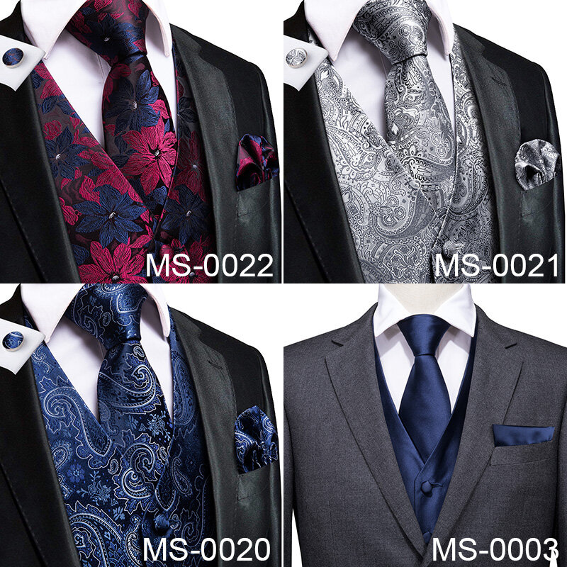 سترة رجالية عالية الجودة من الحرير ، بدلة فاخرة بنقشة بيزلي ، منقوشة بالزهور ، بدلة ربطة عنق ، أزرق ، ذهبي ، أحمر ، فضي ، زفاف