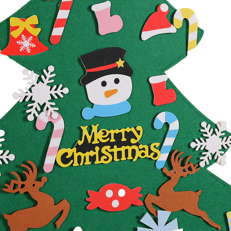 لتقوم بها بنفسك شعرت شجرة عيد الميلاد مجموعة مع الحلي الجدار الشنق ورأى شجرة عيد الميلاد للأطفال الصغار عيد الميلاد السنة الجديدة زينة الهدايا