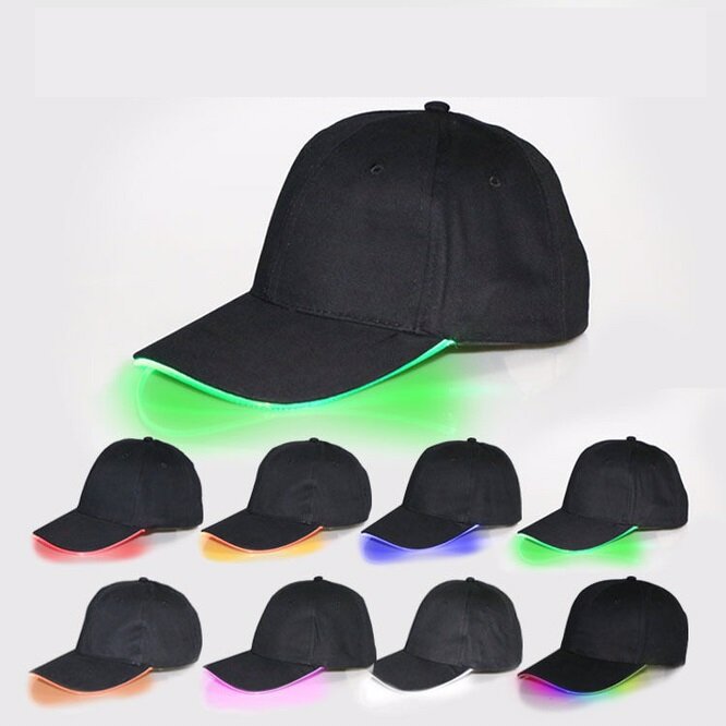 LED مضيئة قبعة الرجال النساء قبعة بيسبول بار ديسكو معدات مرحلة الأداء الهيب هوب الفلورسنت ظلة قبعة الأبيض