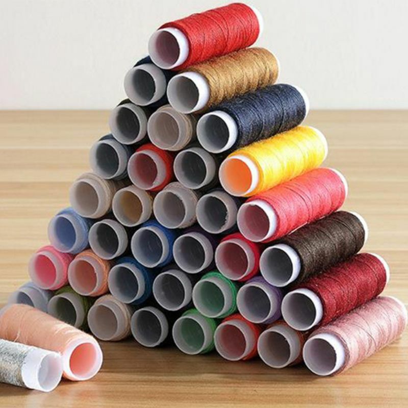 39 مجموعة متنوعة من خيوط الخياطة المصنوعة من البوليستر ملونة لماكينة خياطة يدوية F3MD