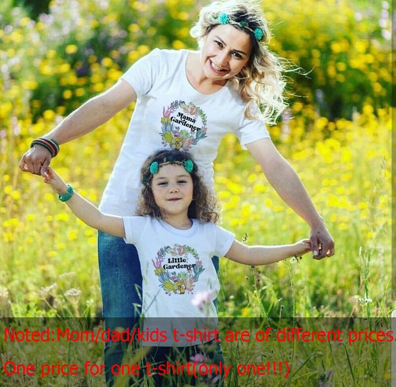تي شيرت بستاني للأم وأنا ، قمصان حديقة للأم والطفل ، قميص مساعدة صغيرة