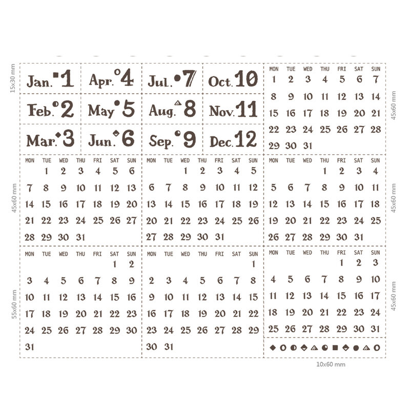 Yoofun-طوابع تقويم خشبية دائمة من المطاط ، مخطط يوميات غير المرغوب فيه ، ديكور سكرابوكينغ ، صنع بطاقات يدوية تصنعها بنفسك ، 20: لكل مجموعة