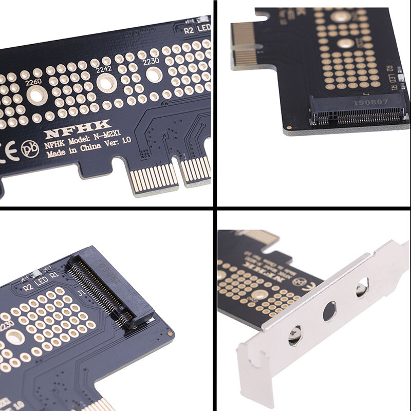 بطاقة مهايئ PCIe M.2 NGFF SSD إلى PCIe X1 بطاقة مهايئ PCIe X1 إلى M.2 مع حامل