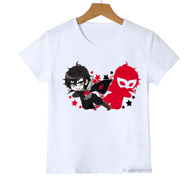 مضحك الأولاد تي شيرت جوكر شخصية 5 الكرتون قميص مطبوع الصيف الأطفال قصير الأكمام بلايز موضة الاطفال التي شيرت في سن المراهقة تي شيرت