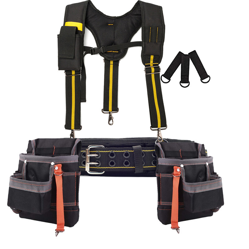 4 قطعة حزام أداة الحمالات مجموعة الحقائب قابل للتعديل كرسي داعم للفقرات القطنية أداة حزام و الحمالات على غرار النجار كهربائي