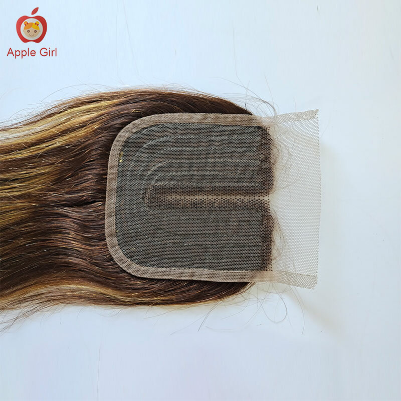 تسليط الضوء على T-جزء شفاف الدانتيل إغلاق البرازيلي ريمي شعر بشري مجعد الدانتيل إغلاق 8-20 بوصة 4X1 حجم الجزء الأوسط Applegirl