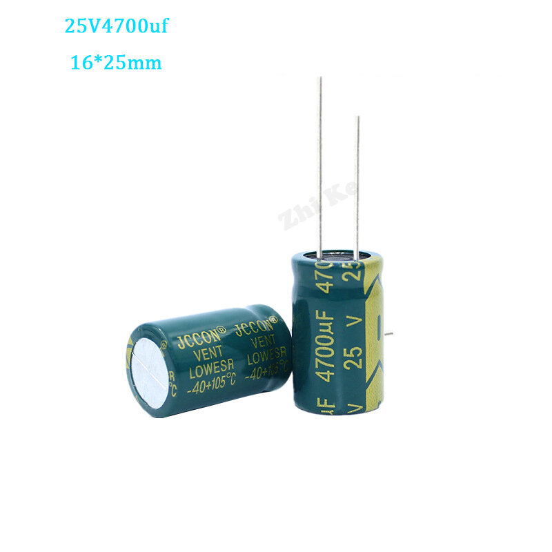 فقط نوعية جيدة 25V 4700 فائق التوهج 16*25 عالية التردد مقاومة منخفضة الألومنيوم مُكثَّف كهربائيًا 4700 فائق التوهج 25v 25v4700uf 20%