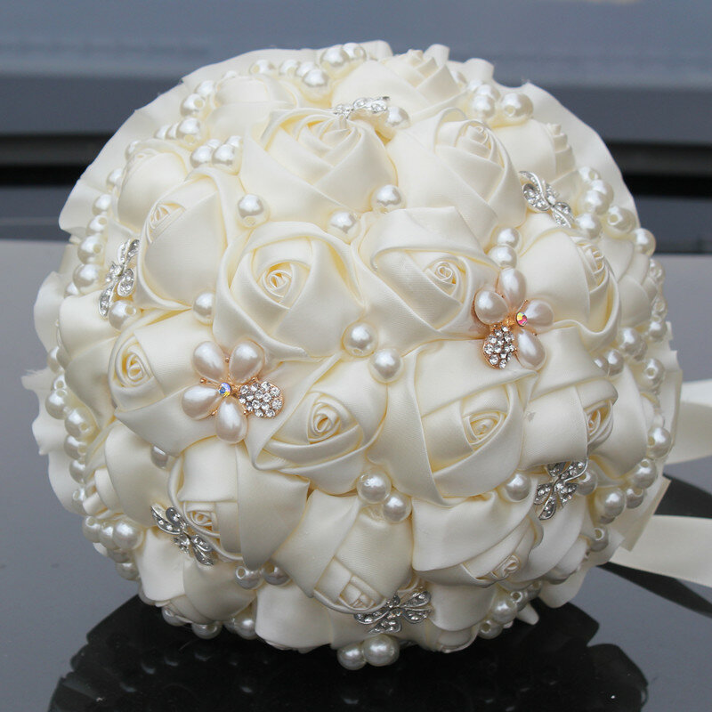 WIFELAI-A 9 أنماط الحرير العاج الورود الزفاف الزهور باقات الزفاف الاصطناعي رغوة باقة أزهار رومانسية العروس عقد زهرة