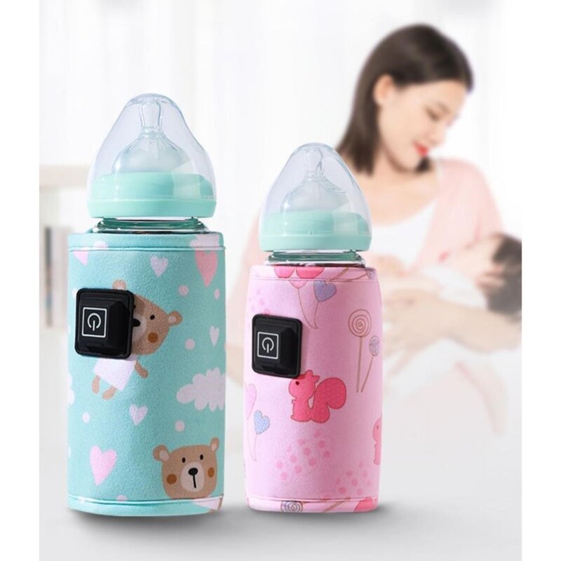 المحمولة USB مدفأة زجاجة الطفل السفر جهاز حفظ حرارة الحليب الرضع زجاجة تستخدم في الرضاعة غطاء ساخن العزل ترموستات الغذاء سخان دروبشيب