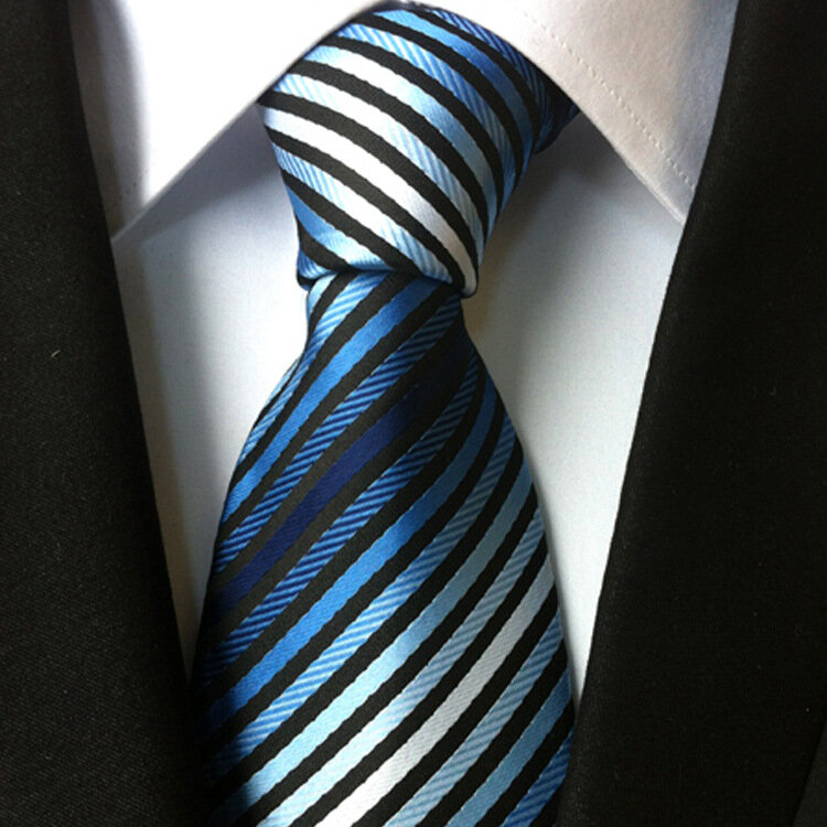 Linbaiway-ربطة عنق رجالية من البوليستر ، 8 سنتيمتر ، منسوج ، عصري ، لحفلات الزفاف ، والأعمال ، وشعار مخصص غير رسمي