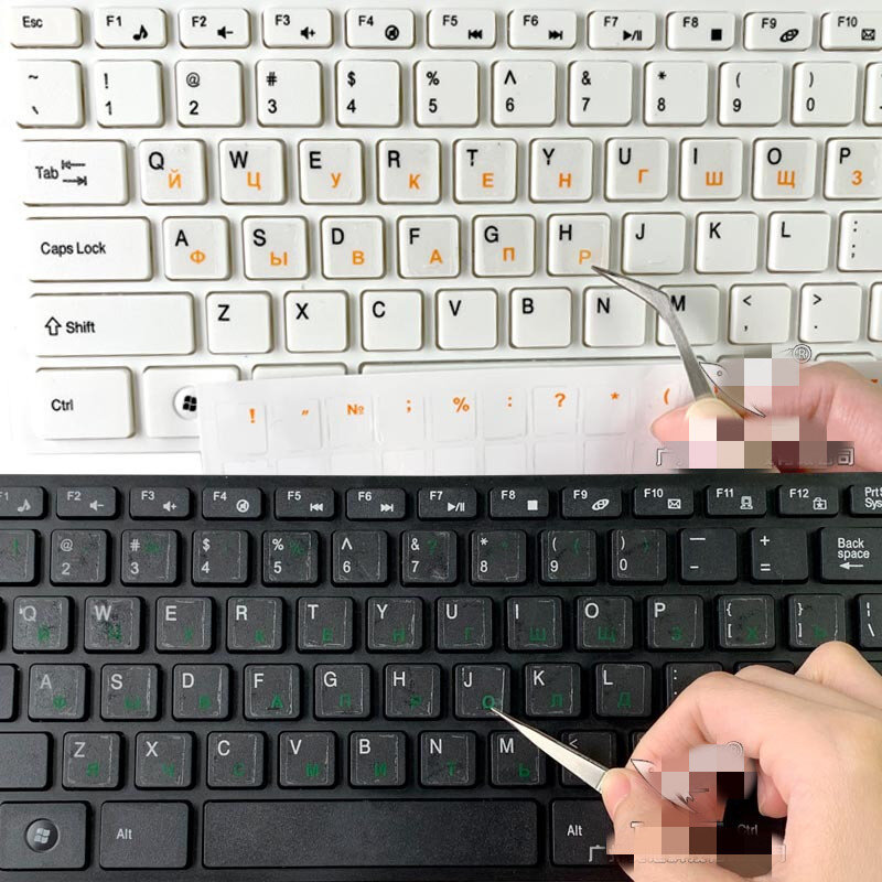 لوحة مفاتيح باللغة عربية ملصقات اللغة إلكتروني لوحة المفاتيح غطاء ل الدفتري المحمول الكمبيوتر PC الغبار غطاء للحماية الأسود الأبيض الأحمر