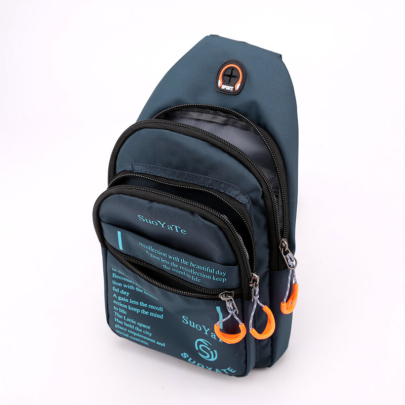 حقيبة صدر عصرية للرجال ذات جودة عالية مصنوعة من نسيج متين حقيبة كتف للرجال متعددة الجيوب حقيبة صدر خارجية للرجال