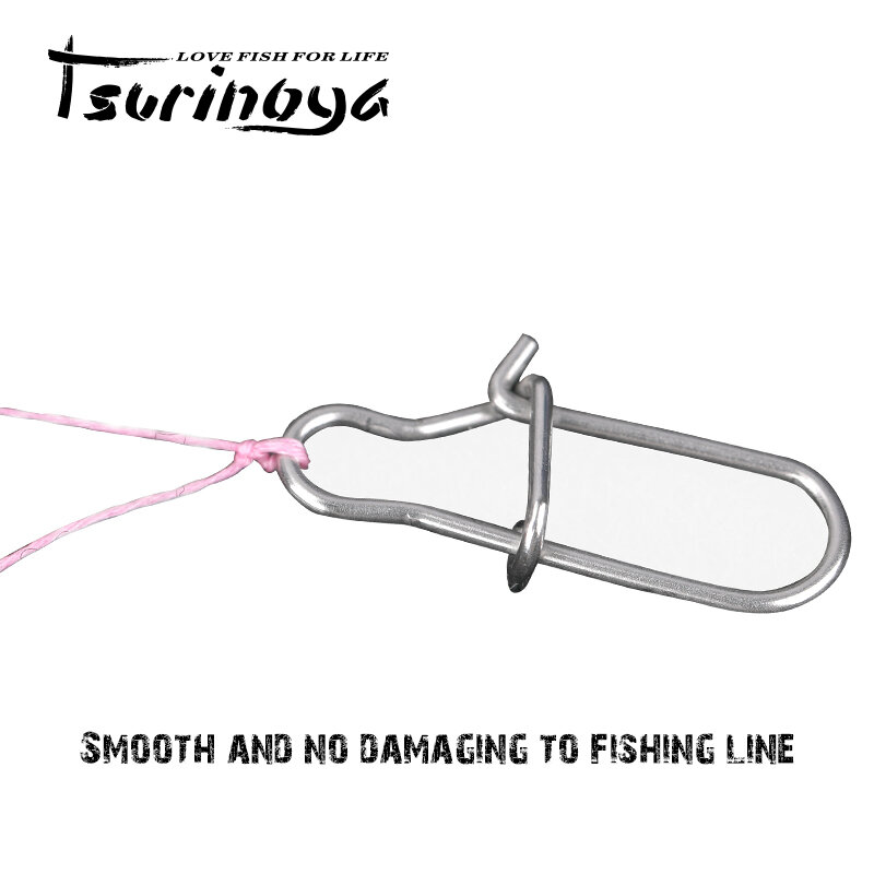 TSURINOYA-خطافات صيد من الفولاذ المقاوم للصدأ ، موصل إغراء صلب ، دبوس أمان ، خطاف مشبك ، ملحقات قفل ، 100 قطعة
