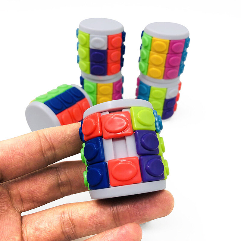 بازل للأطفال اسطوانة ثلاثية الأبعاد المنزلق ماجيك تاور كيوب 4.3 سنتيمتر الذكاء مكعب الضغط دمى هدايا