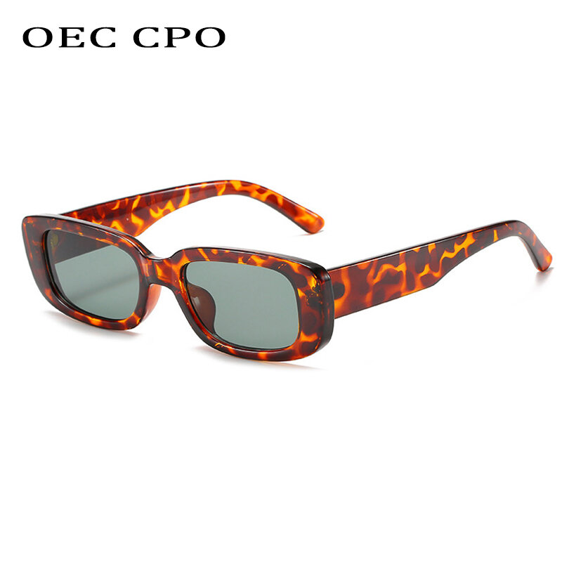 OEC CPO النظارات الشمسية مربع صغير النساء إطار من البلاستيك البرتقال التدرج النظارات الشمسية الإناث العصرية العلامة التجارية مصمم النظارات UV400