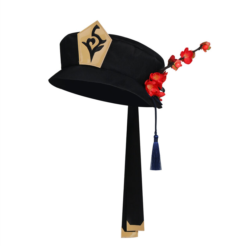لعبة Genshin تأثير هو تاو قبعة جيدة الصنع Hutao كوس قبعة أغطية الرأس تأثيري الدعائم هدية لطيفة الكبار الحجم