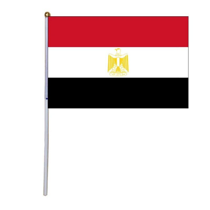 شحن مجاني xvggdg 100 قطعة 14*21 سنتيمتر علم يد مصر تعزيز بالجملة مصر الصغيرة اليد يلوحون العلم الوطني