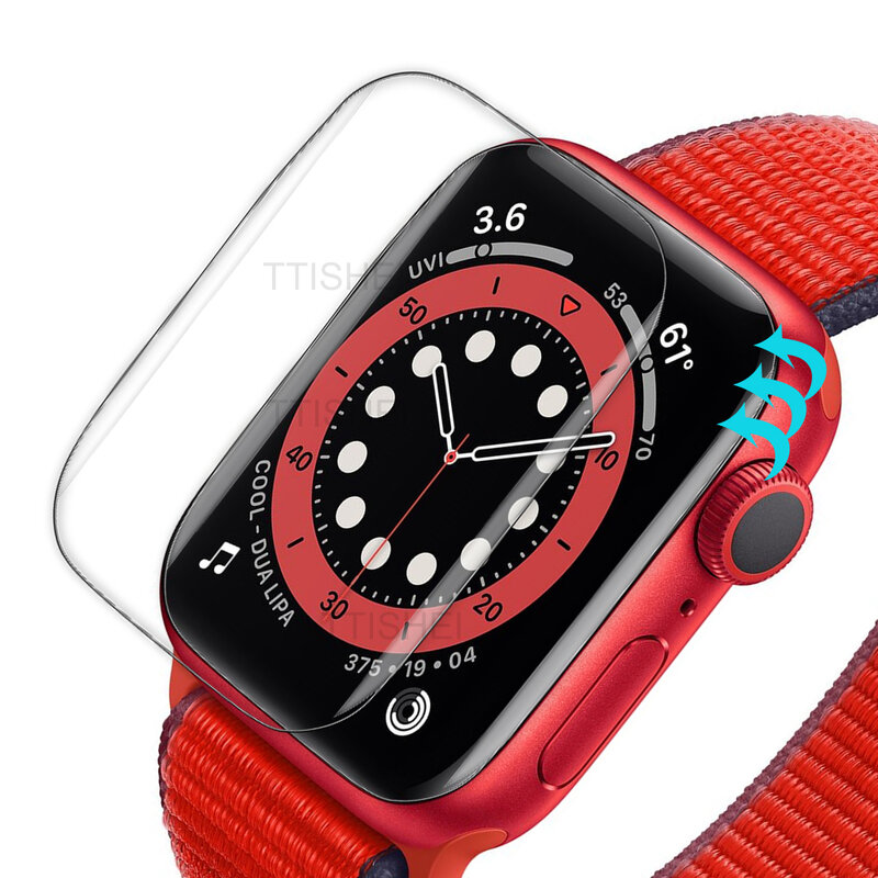واقي شاشة لـ apple watch 6 SE ، 44 مللي متر ، 40 مللي متر ، مرن ، TPU ، تغطية قصوى ، فيلم شفاف عالي الدقة مضاد للفقاعات لـ iwatch Series 5 4