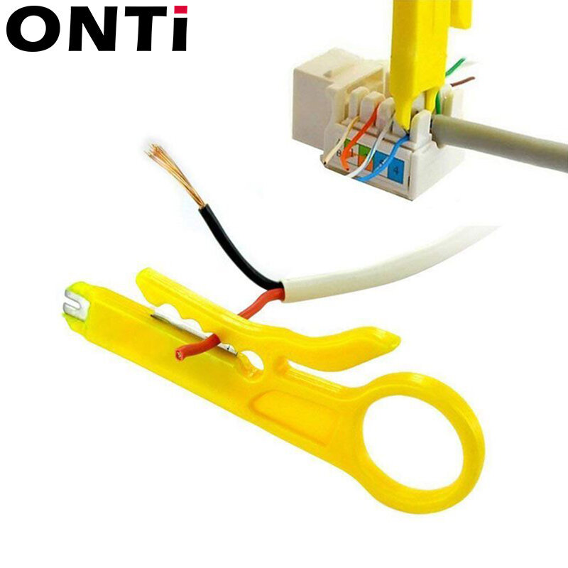 ONTi Mini المحمولة سلك متجرد القاطع تأثير أداة توصيل وفصل 110 شفرة لكابل سلك الشبكة