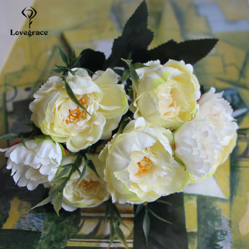زهور الفاوانيا الحريرية الاصطناعية ، 8 رؤوس ، اصطناعية ، للزواج ، ديكور يدوي صغير ، فاوانيا ، لتزيين المنزل