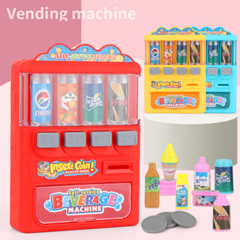 آلة بيع صغيرة للأطفال ، آلة مشروبات تعمل بقطع النقود المعدنية ، خدمة ذاتية ، إدخال عملات معدنية ، حلوى ، ألعاب تسوق للبيع ، 13: