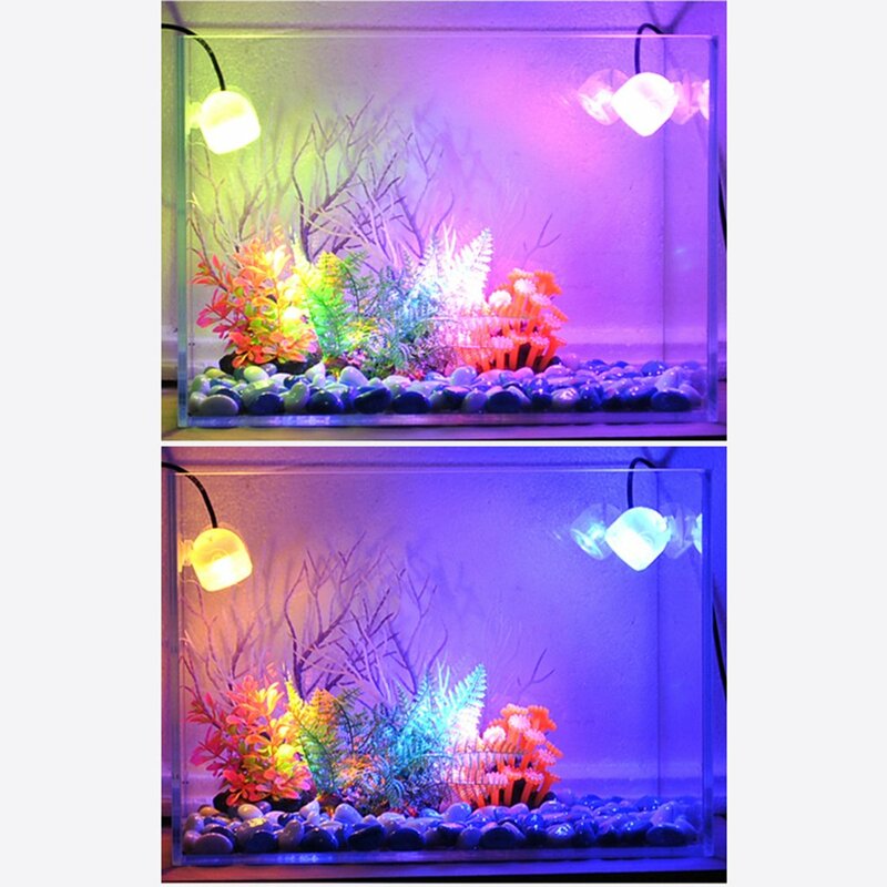 صغيرة الحجم حوض السمك مقاوم للماء LED الأضواء غاطسة ضوء عدسة محدبة شفط كأس خزان الأسماك مصباح الزخرفية داخلي الإضاءة