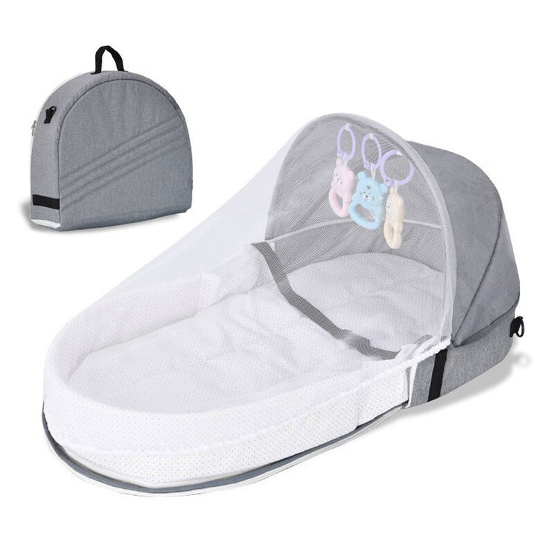 سرير سرير بيبي محمول متعدد الوظائف للسفر مع ناموسية قابلة للطي سرير أطفال للأطفال الرضع سرير نوم للأطفال