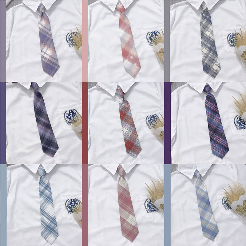 ربطة عنق نسائية مخططة للكلية ، زي احترافي ، تأثيري ، طالب ، اكسسوارات قميص JK