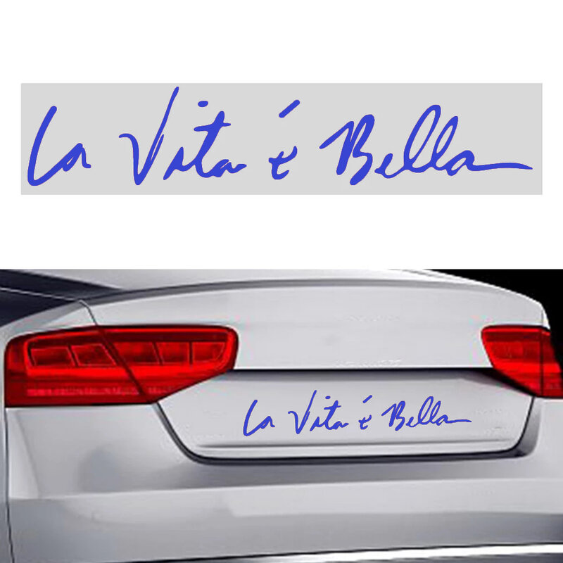 1 قطعة La Vita E Bella لتقوم بها بنفسك ملصقات السيارات ملصقات جسم السيارة الحياة جميلة اكسسوارات السيارات الديكور ملصق سيارة التصميم 40x8 سم