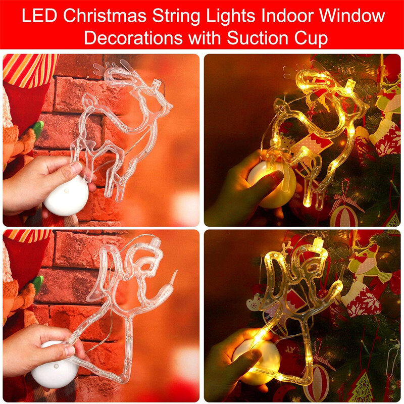 عطلة الإضاءة LED عيد الميلاد مصابيح تدار ببطارية داخلي الستائر الجنية أضواء لعيد ميلاد زينة عيد الميلاد