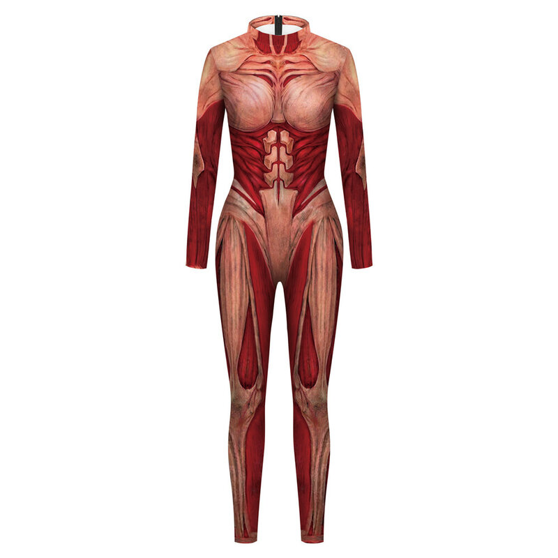 بدلة جسمية ضيقة مثيرة للنساء من FCCEXIO أزياء تنكرية لشخصية تايتان آني ليونهارت ملابس داخلية مطبوعة ثلاثية الأبعاد للكبار ملابس داخلية للحفلات