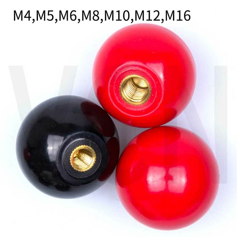 M4-M16 الأسود الأحمر جولة الكرة الراتنج الكرة المقابض الباكليت يفر مقبض قبضة مقابض الأثاث أو آلة أداة استبدال