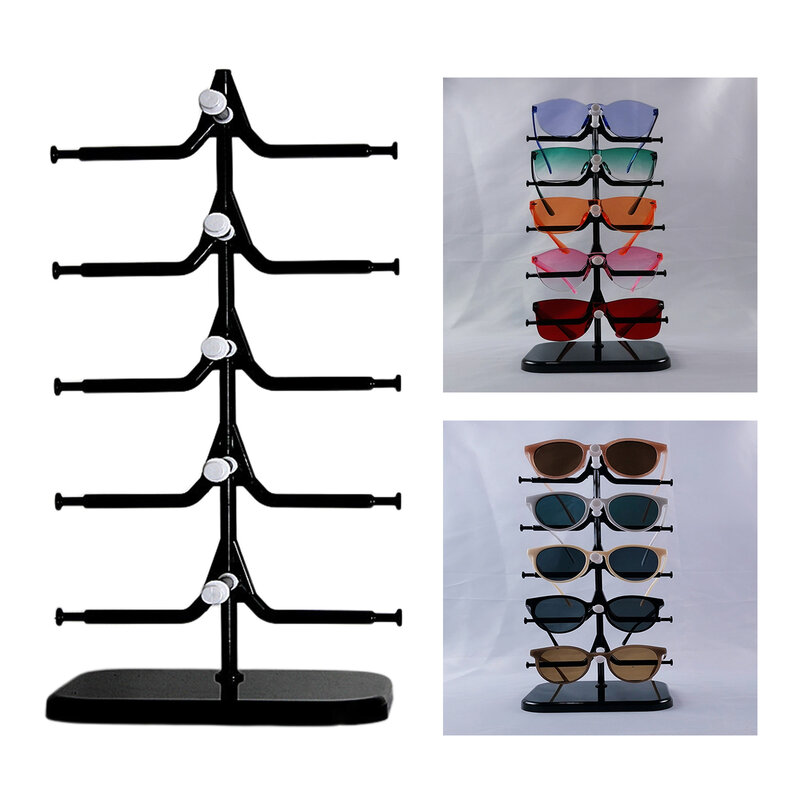 5 طبقات النظارات الشمسية قائم لعرض الأكواب حامل أرفف الرف لمدة 5 أزواج