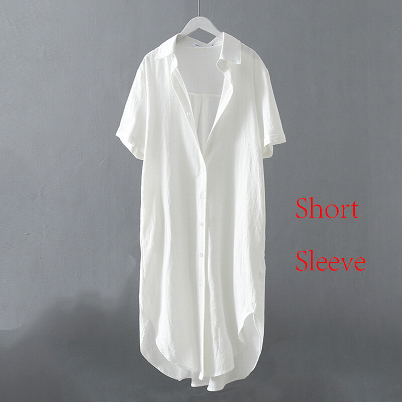 بلوزة قمصان نسائية بلوزات عالية الجودة قمصان الخريف طويلة الأكمام الصلبة الأبيض 100% ٪ القطن فضفاضة الإناث بلوزات السيدات عادية