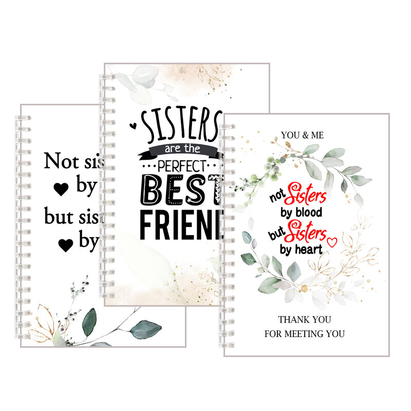 الصداقة اقتباس-ليس الأخوات بالدم ولكن الأخوات عن طريق القلب دوامة دفتر BFF دفتر المفكرة مجلة لأفضل صديق هدية