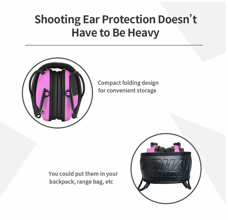ZOHAN إلكتروني لحماية السمع سماعات للأذنين حماية من الأذن للصيد سماعات واقية مضادة للضوضاء للنساء سماعات للأذن