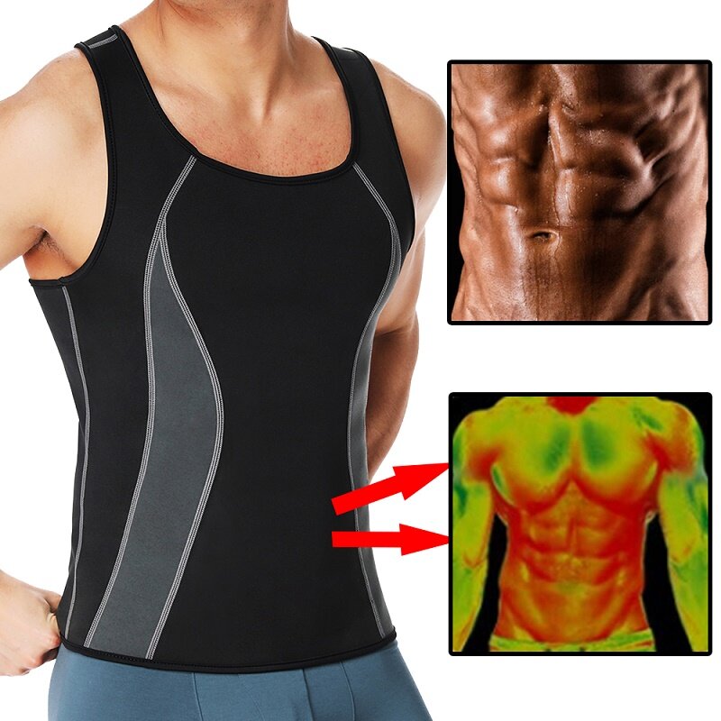 الرجال التخسيس محدد شكل الجسم زيبر أسود الصدر ضغط قميص التثدي موس Undershirt تجريب مدرب خصر عرق الصدرية