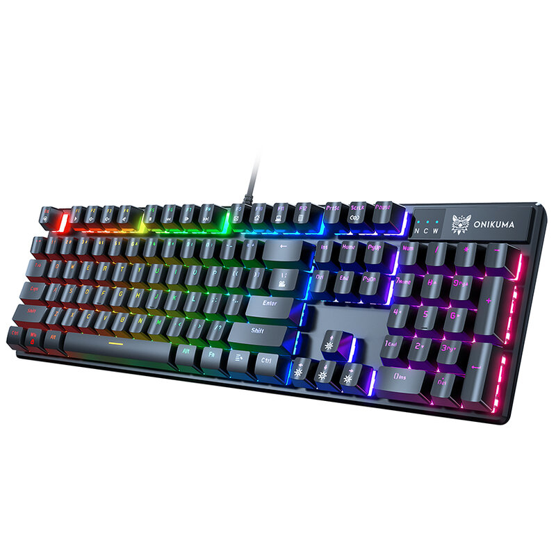 RGB لوحة مفاتيح الألعاب الميكانيكية ، ONIKUMA G27 104-مفتاح السلكية الخلفية لوحة المفاتيح ، لوحة مفاتيح ألعاب المنزل ، للكمبيوتر المحمول