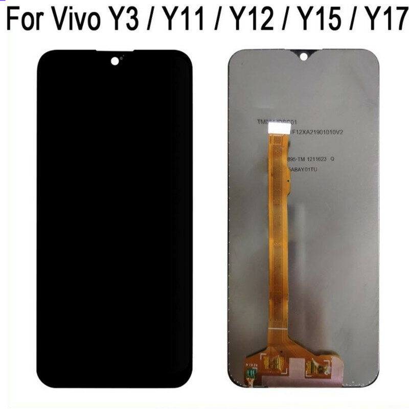 100% اختبار ل فيفو Y3 / Y11 / Y12 / Y15 / Y17 شاشة الكريستال السائل مجموعة المحولات الرقمية لشاشة تعمل بلمس استبدال 6.35 بوصة