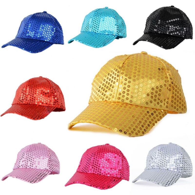 حار مبيعات النساء الرجال بريق القبعات الترتر البيسبول قبعات Snapback القبعات الطرف في الهواء الطلق قابل للتعديل دروبشيبينغ